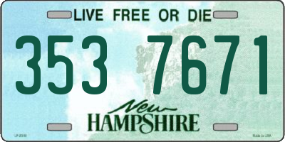 NH license plate 3537671
