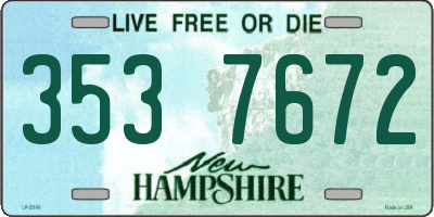 NH license plate 3537672