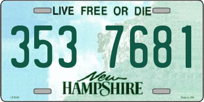 NH license plate 3537681