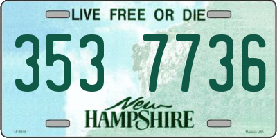 NH license plate 3537736