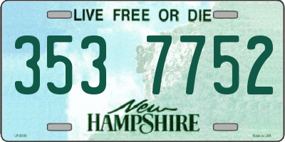 NH license plate 3537752