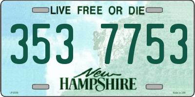 NH license plate 3537753