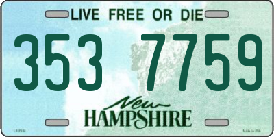 NH license plate 3537759