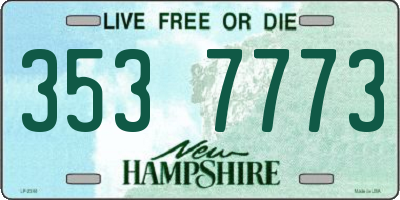 NH license plate 3537773