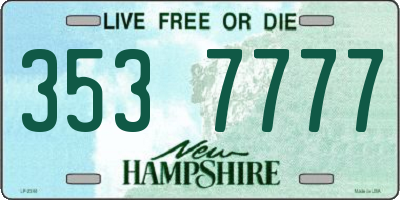 NH license plate 3537777