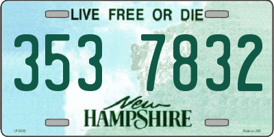 NH license plate 3537832