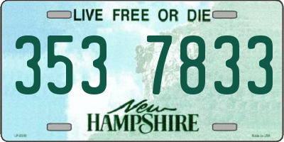 NH license plate 3537833