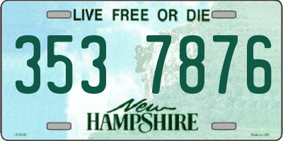 NH license plate 3537876