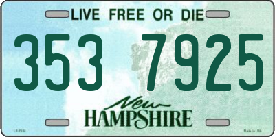 NH license plate 3537925