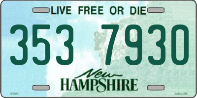NH license plate 3537930
