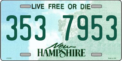 NH license plate 3537953