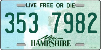 NH license plate 3537982