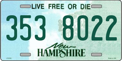 NH license plate 3538022