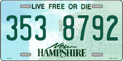 NH license plate 3538792