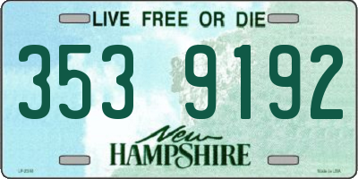 NH license plate 3539192