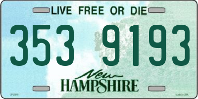 NH license plate 3539193