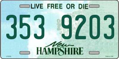 NH license plate 3539203
