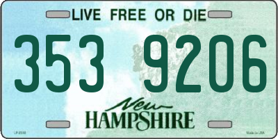 NH license plate 3539206