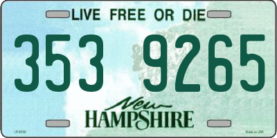 NH license plate 3539265