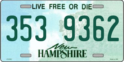NH license plate 3539362