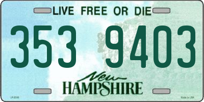 NH license plate 3539403