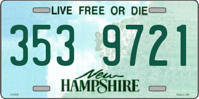 NH license plate 3539721