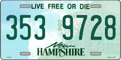 NH license plate 3539728