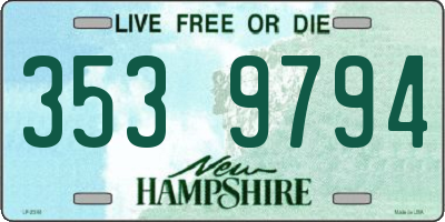 NH license plate 3539794