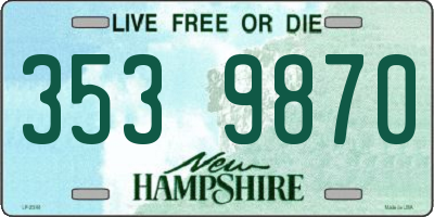 NH license plate 3539870
