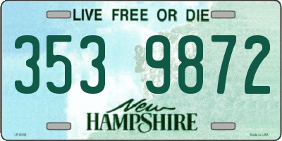 NH license plate 3539872