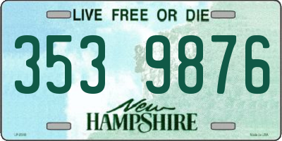 NH license plate 3539876