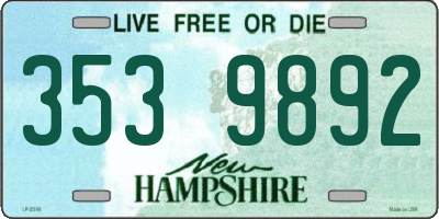 NH license plate 3539892