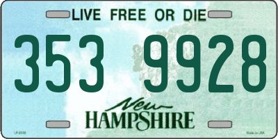 NH license plate 3539928