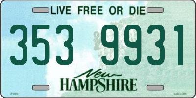 NH license plate 3539931