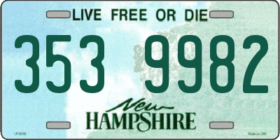 NH license plate 3539982