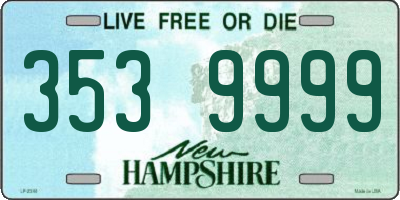 NH license plate 3539999