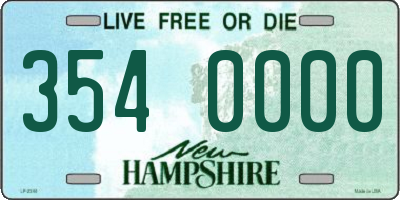 NH license plate 3540000