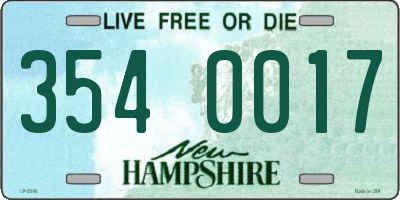 NH license plate 3540017