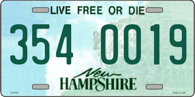 NH license plate 3540019