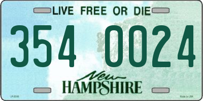 NH license plate 3540024