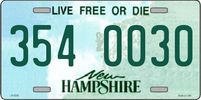 NH license plate 3540030