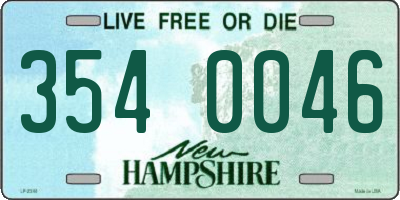 NH license plate 3540046