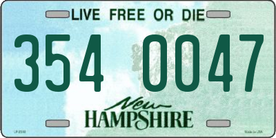 NH license plate 3540047