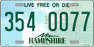 NH license plate 3540077