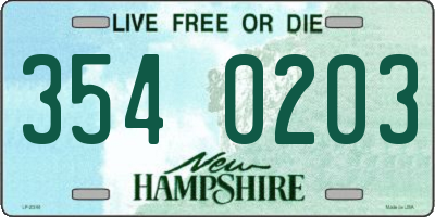 NH license plate 3540203
