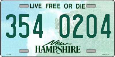 NH license plate 3540204