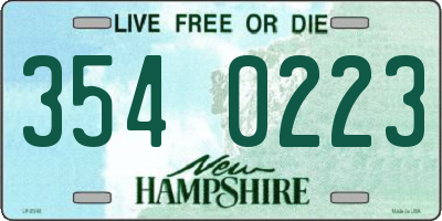 NH license plate 3540223