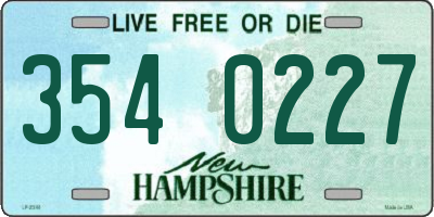 NH license plate 3540227