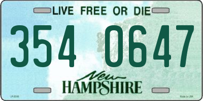 NH license plate 3540647
