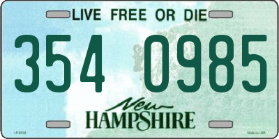NH license plate 3540985